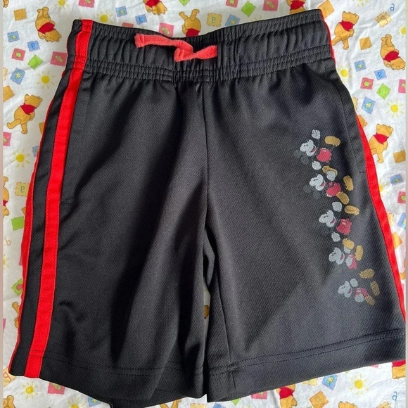 Disney Parks Mickey Mouse Boys Athletic Shorts Black & Red | Size S - Picture 1 of 4